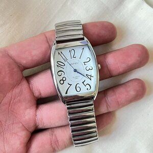 2000s vintage style square stainless steel quartz luxury watch